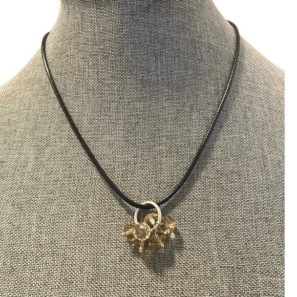 gray glass bead pendant necklace - Picture 1 of 3